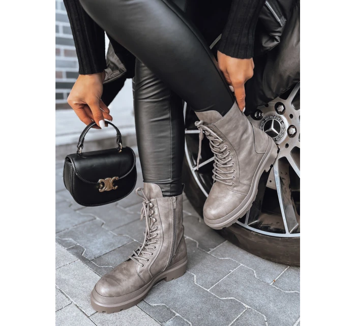 Dámské šedé kozačky model 21972041 - Dstreet Dámské šedé kozačky model 21972041 - Dstreet