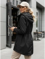 Kurtka damska parka z kapturem czarna model 22007631 - FashionStreet Kurtka damska parka z kapturem czarna model 22007631 - FashionStreet
