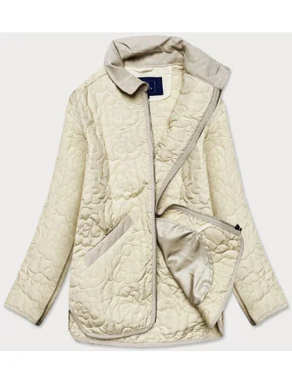 Tenká dámská bunda v krémové barvě s ozdobným prošíváním model 15834460 - Ann Gissy Tenká dámská bunda v krémové barvě s ozdobným prošíváním model 15834460 - Ann Gissy