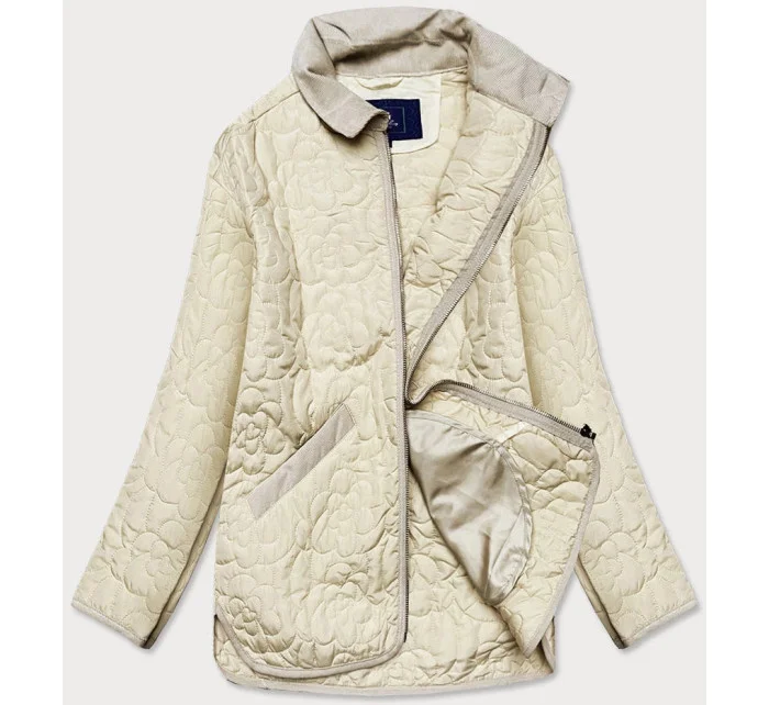 Tenká dámská bunda v krémové barvě s ozdobným prošíváním model 15834460 - Ann Gissy
