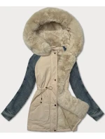 modrá dámská bunda parka s rukávy model 21248845 - WAY MODE