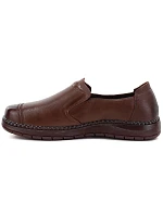 Pohodlné dámské kožené hnědé nazouvací polobotky model 22343117 - VINCEZA Pohodlné dámské kožené hnědé nazouvací polobotky model 22343117 - VINCEZA