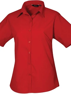 PR 302 Popelínová halenka s krátkým rukávem model 22482794 red - Premier