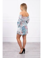 Španielske kvetinové šaty v mätovej farbe Španielske kvetinové šaty v mätovej farbe