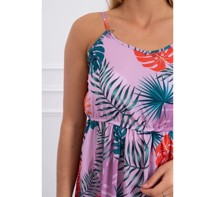 Šaty s motívom listov fialovej Šaty s motívom listov fialovej