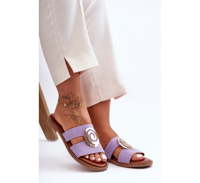 Modne Klapki Z Lustrzaną Ozdobą Fioletowe Deep Breath Modne Klapki Z Lustrzaną Ozdobą Fioletowe Deep Breath