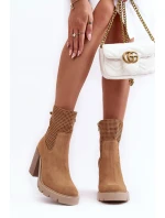 Dámské síťované boty na podpatku Camel Lewski model 21636597 - Boto