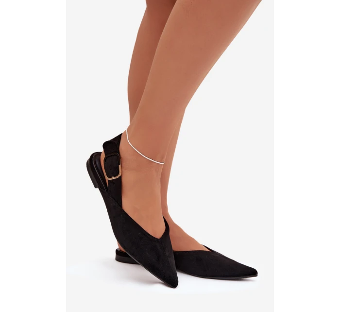 Dámské baleríny s přezkou Černé model 21834811 - Boto