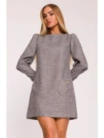 M870 Tvídové mini šaty - grafitové M870 Tvídové mini šaty - grafitové