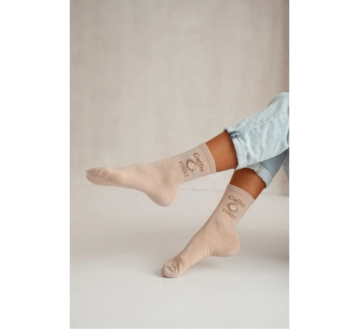 Dámske ponožky Coffee FIRST - béžové Dámske ponožky Coffee FIRST - béžové