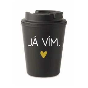JÁ VÍM. - černý termohrnek 300 ml