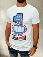 Pánske biele tričko s potlačou FashionStreet RX4406 Pánske biele tričko s potlačou FashionStreet RX4406
