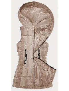 Světle béžová dámská vesta s kapucí model 19447111 - S'WEST