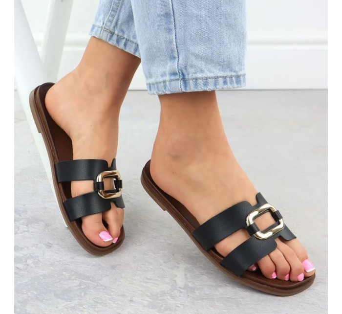 Dámske žabky s ornamentom čierne Sergio Leone SK077H