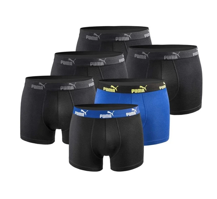 Pánské boxerky Puma 6-Pack černá modrá pohodlná bavlna Pánské boxerky Puma 6-Pack černá modrá pohodlná bavlna