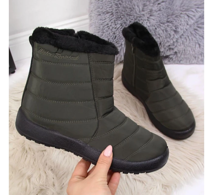 Nepromokavé sněhové boty na zip NEWS W model 17606242 khaki - Inny Nepromokavé sněhové boty na zip NEWS W model 17606242 khaki - Inny