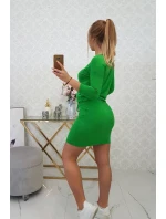 Světle zelené viskózové šaty s vázáním v pase Světle zelené viskózové šaty s vázáním v pase