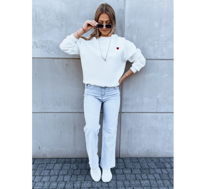 Dámska mikina HEARTBEAT biela FashionStreet BY1213