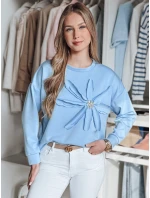 Dámská oversize mikina s květinami modrá Dstreet model 21986558 - FashionStreet