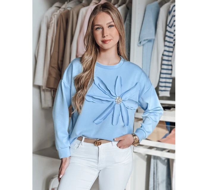 Dámská oversize mikina s květinami modrá Dstreet model 21986558 - FashionStreet