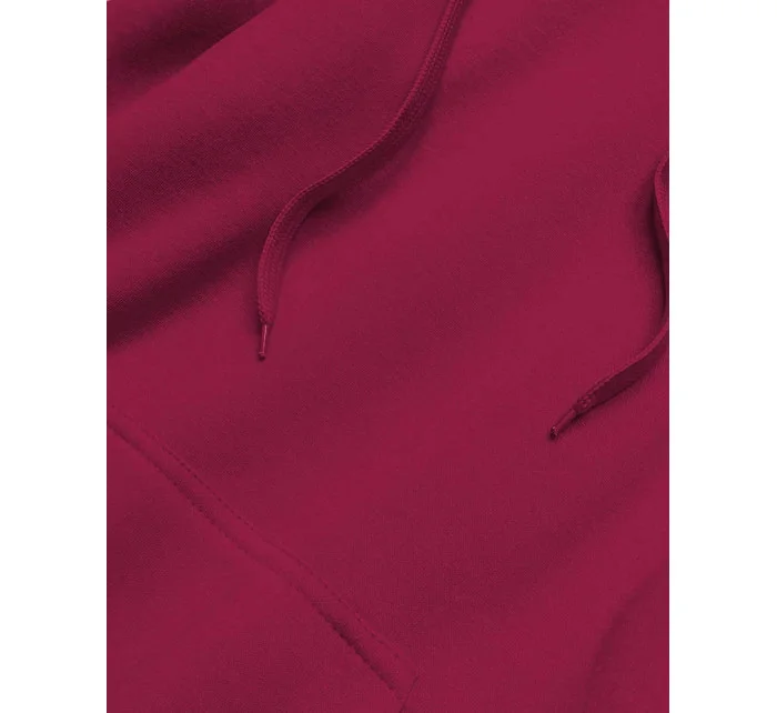 Dámská klokaní mikina ve vínové bordó barvě model 17789384 - J.STYLE Dámská klokaní mikina ve vínové bordó barvě model 17789384 - J.STYLE