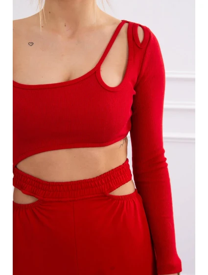 Súprava s blúzkou top červená
