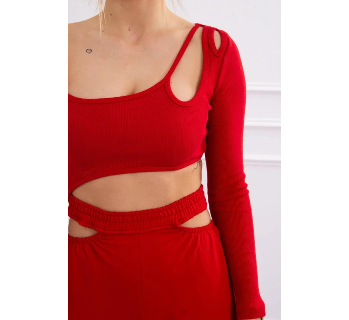 Súprava s blúzkou top červená