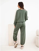 Dámský komplet sportovní z viskózy s dlouhým rukávem a model 22401355 kalhotami khaki - K-Fashion Dámský komplet sportovní z viskózy s dlouhým rukávem a model 22401355 kalhotami khaki - K-Fashion