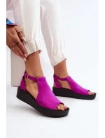 Zazoo 2914 Sandały Damskie Zamszowe Fuksja