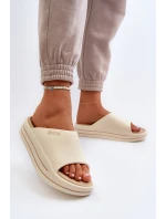 Klapki Damskie Na Platformie Big Star NN274A034 Beżowe