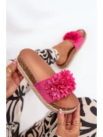 Klapki Damskie Na Platformie Z Ozdobnymi Kwiatkami Fuksja Tessara Klapki Damskie Na Platformie Z Ozdobnymi Kwiatkami Fuksja Tessara