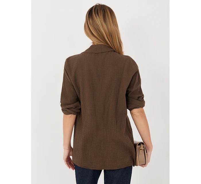 MI košeľa KS 2337.18 tmavohnedá