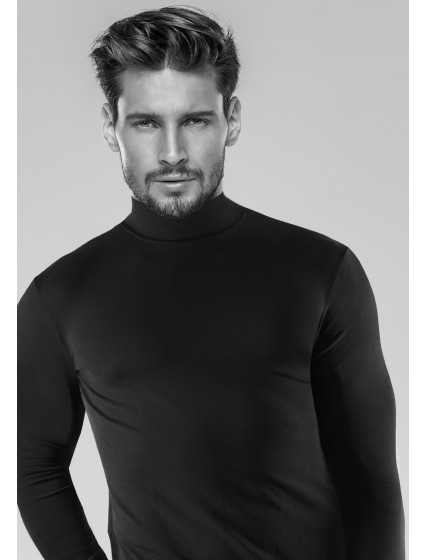 Pánsky sveter s rolákom a kašmírovou zmesou Intimidea Farba: čierna, veľkosť: