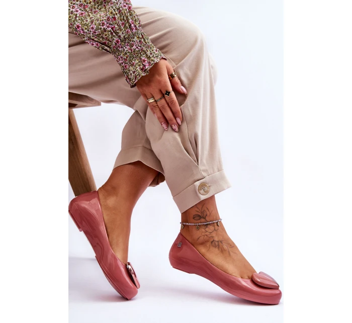 Dámské baleríny se srdcem model 21616923 Růžová - Zaxy