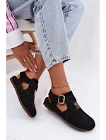 Dámské sandály z přírodního semiše Big Star model 22178980 Černé - Big Star Shoes