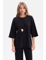 model 21379868 Žebrovaný pletený top černý - BeWear