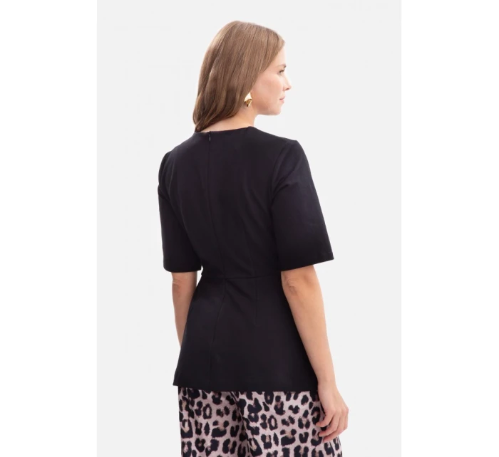 model 21379922 Pletený top s peplum černý - BeWear