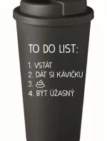 TO DO LIST: BÝT ÚŽASNÝ - černý termohrnek 475 ml