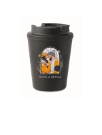 Personalizovaný cestovní termohrnek s květinový ohraničením 