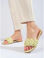 Pekné dámske nazúvaky zelené bez podpätku Pekné dámske nazúvaky zelené bez podpätku