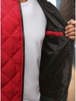 Pánska prešívaná bunda bomber červená TX2210