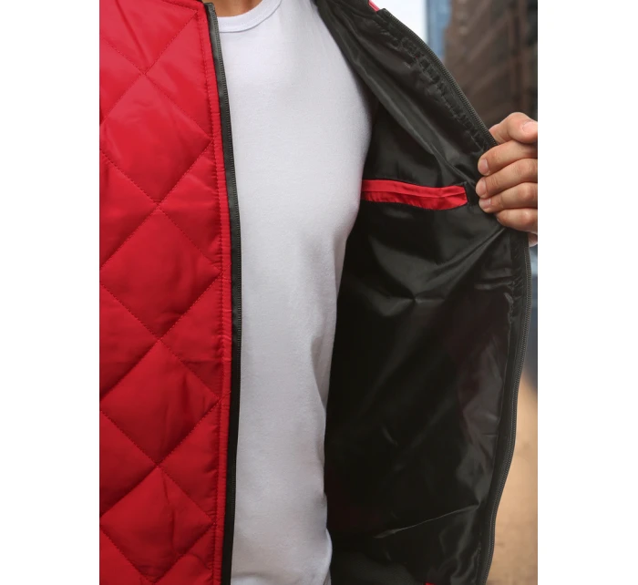 Pánska prešívaná bunda bomber červená TX2210