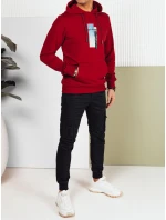 Pánska mikina s kapucňou bordová FashionStreet BX5728