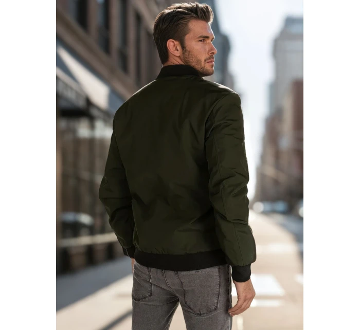 Pánska prechodná bunda bomber zelená FashionStreet TX5018