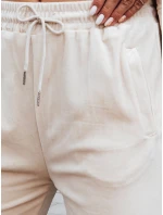 Dámske krémové velúrové tepláky Dstreet UY2841