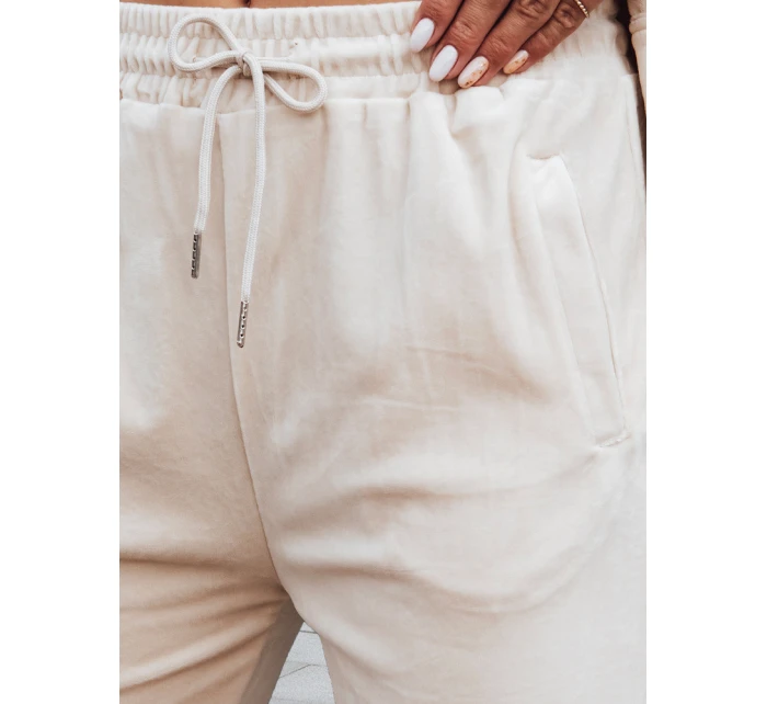 Dámske krémové velúrové tepláky Dstreet UY2841