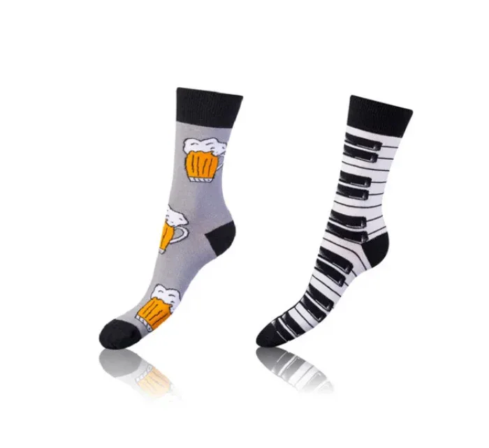 Veselé ponožky 2 páry CRAZY SOCKS 2x - BELLINDA - černá