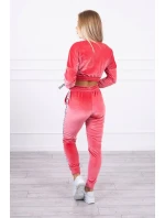 Velúrová súprava s nápisom Queen raspberry