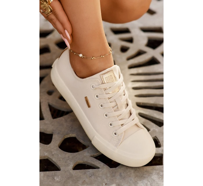 Materiałowe Trampki Damskie Big Star RR274768 Beżowe