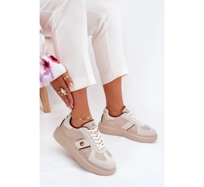 Dámské Kožené Tenisky Na Platformě Daniel Just Dare Béžové model 21703372 - Daniel Lopez Just Dare